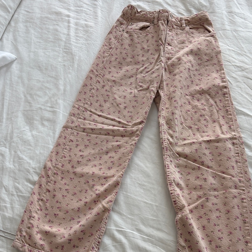 Zara Kids Pink Floral Jeans
